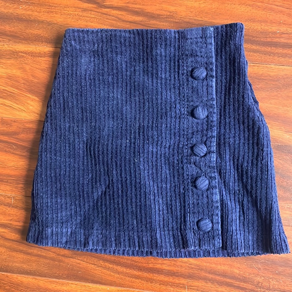 Blue Corduroy Mini Skirt